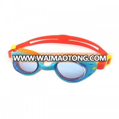 Wider vision adjustable silicone professional swimmer goggles swimming kids