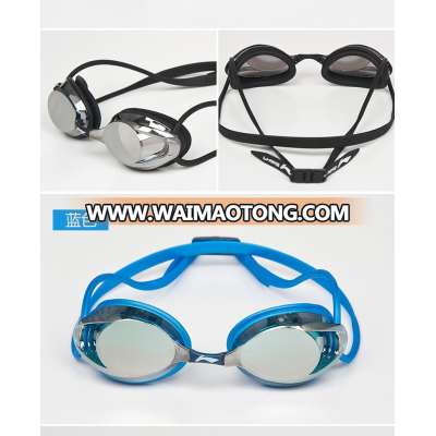 2019 High quality swimming goggles with anti-fog lens flex silicone strap